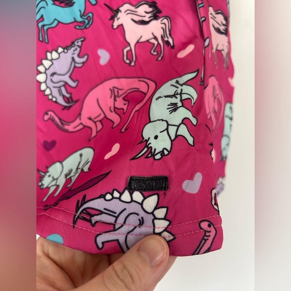 Kombi B3 Velvet Fleece Set Childrens Pink Unisaurus Kids Size Large (Age 6-7) - Picture 5 of 14